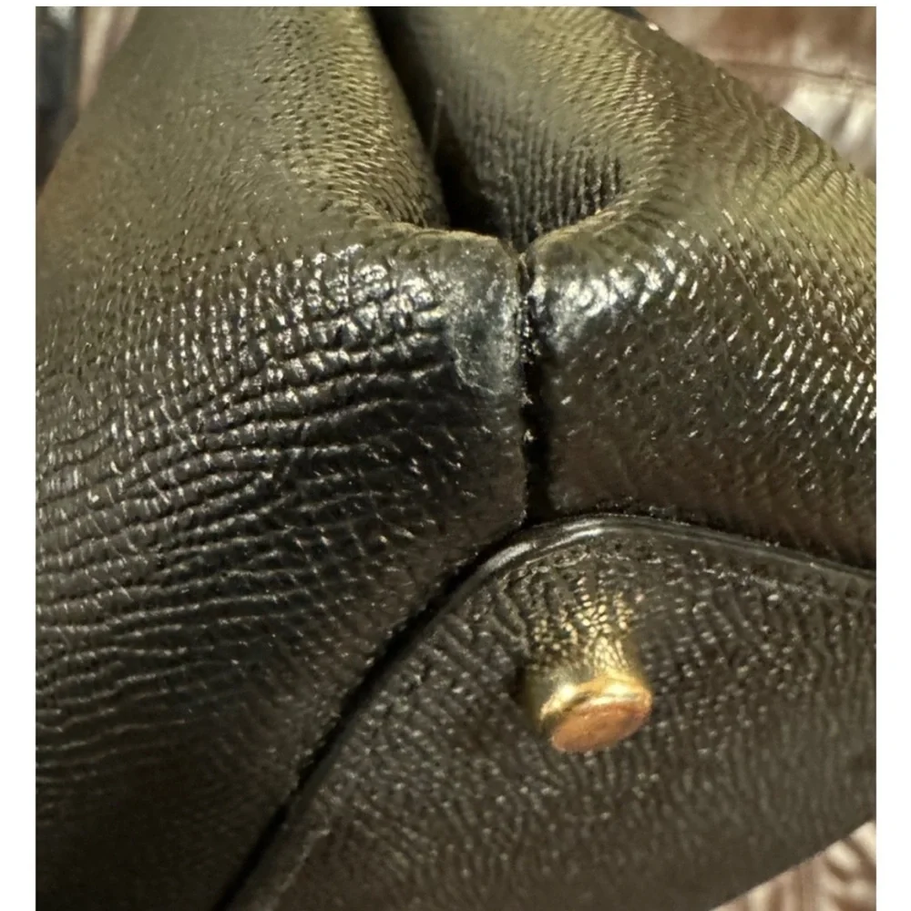 Coach Mini Lillie Carryall Black Pebbled Leather EUC - Picture 8 of 15